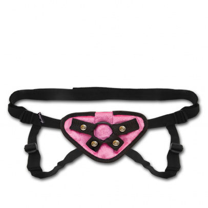 Розовые плюшевые трусики для страпона Strap on harness
