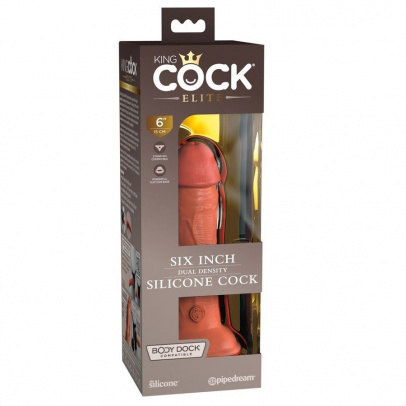 Фаллоимитатор-реалистик King Cock Ellite Dual Density темный, 15 см