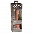 Вибромассажер-реалистик на присоске с двойной плотностью King Cock Elite 7 с пультом ДУ