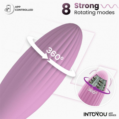 Интерактивное виброяйцо с функцией вращения Rotating Beads, нежно-розовое