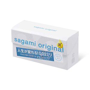 Презервативы Sagami, original 0.02, extra lub, полиуретан, 19 см, 5,8 см