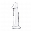 Фаллоимитатор 6 in с рельефом и крупной головкой Glass Dildo With Veins & Flat Base
