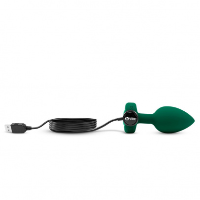 Вибрирующая втулка Vibrating Jewel Plug M/L зеленого цвета