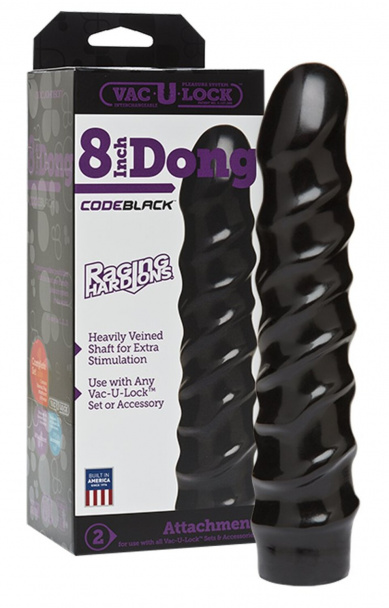Насадка фаллоимитатор черная 8 Vac-U-Lock CodeBlack черный