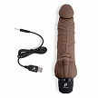 Реалистичный коричневый вибратор с клиторальным стимулятором 7" Realistic Vibrator