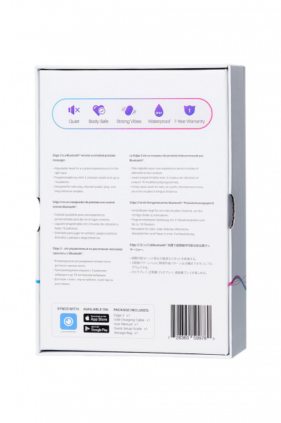 Стимулятор простаты LOVENSE Edge 2, силикон, черный, 12,4 см (арт. LE-12)