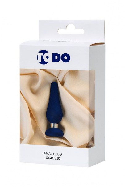 Анальная втулка ToDo by Toyfa Classic, размер M, силикон, синий, 11,5 см, Ø 3,7 см (арт. 357010)