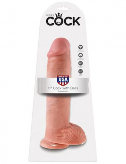 Фаллоимитатор на присоске 11 Cock with Balls телесный King Cock