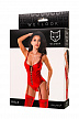 Боди Glossy Doja из материала Wetlook, красный, M