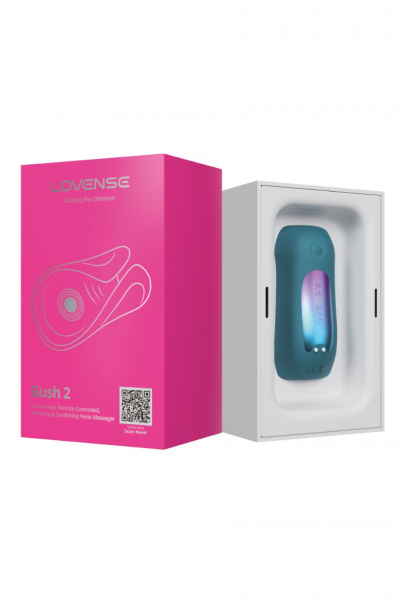 Вибромастурбатор с осцилляцией LOVENSE Gush 2, бирюзовый, (арт. LE-48)