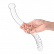 Изящный фаллоимитатор с рельефом 11 in Glass Pelvic Wand Double Ended