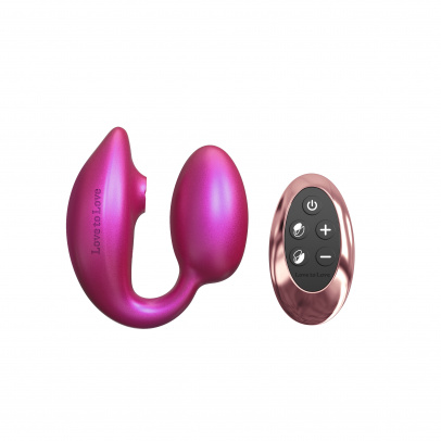 Cтимулятор клитора и зоны G с пультом для пары Love to love WONDERLOVER - IRIDESCENT BERRY