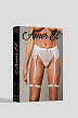 Женские трусики с поясом и гартерами S/M Cream