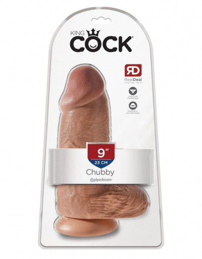 Фаллоимитатор реалистик утолщенный King Cock Chubby Tan загорелый
