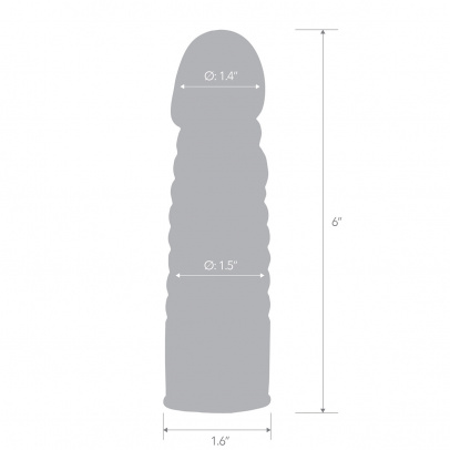Шестидюймовый увеличитель для пениса Ribbed Realistic Penis Enhancing Sleeve Extension