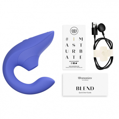 Бесконтактный клиторальный стимулятор Womanizer Blend, голубой, 13,9 см (арт. WZBD1SG9)