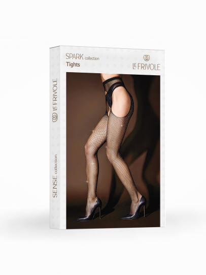 Колготки с вырезами искрящиеся стразами в сетку (Spark) S/M