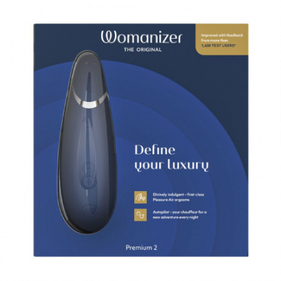 Бесконтактный клиторальный стимулятор Womanizer Premium 2, синий, 15,5 см (арт. WZ212SG5)