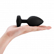 Вибрирующая втулка Vibrating Jewel Plug XXL черного цвета