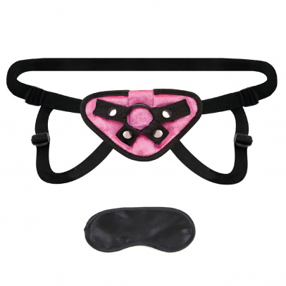 Розовые плюшевые трусики для страпона Strap on harness