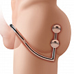 Кольцо на пенис с двумя анальными шарами Two Bead Stainless Steel Anal Hook & Cock Ring