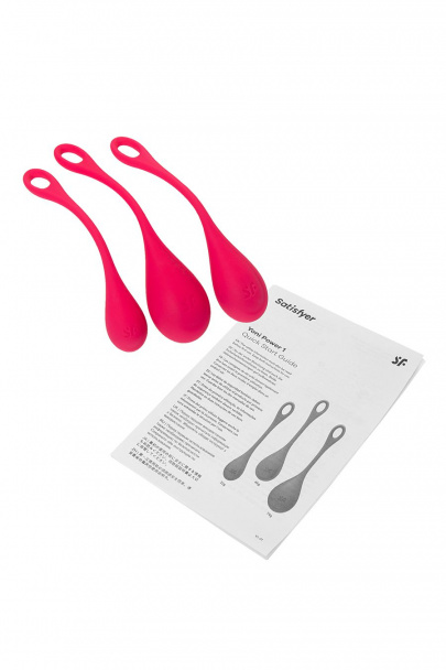 Набор вагинальных шариков Сатисфайер ЙОНИ Пауэр 1 (Satisfyer YONI Power 1), силикон, красный (арт. J1517-2)