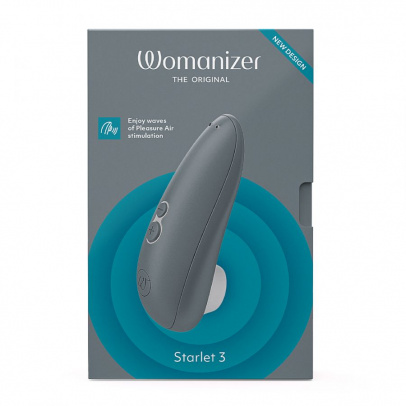 Бесконтактный клиторальный стимулятор Womanizer Starlet 3, серый, 11,7 см (арт. WZ231SG6)