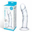Реалистичный по форме фаллоимитатор из стекла 7" Curved Realistic Glass Dildo With Veins