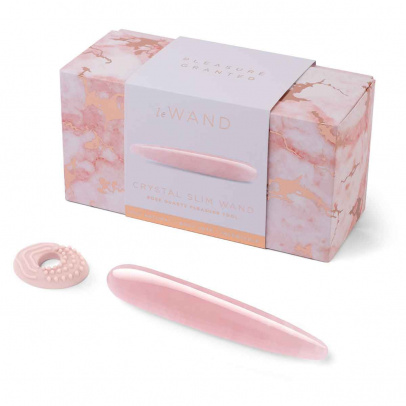 Массажер тонкий le WAND Crystal Slim Wand розовый кварц