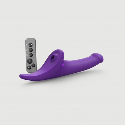 Фаллоимитатор Strap-on-me MULTI ORGASM DILDO c стимуляцией клитора и вибрацией L, фиолетовый