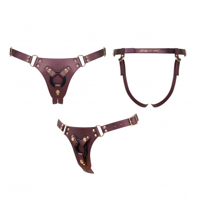 Пояс для страпона Strap-on-me HARNAIS SIMILI GENEROUS, One Size, баклажан