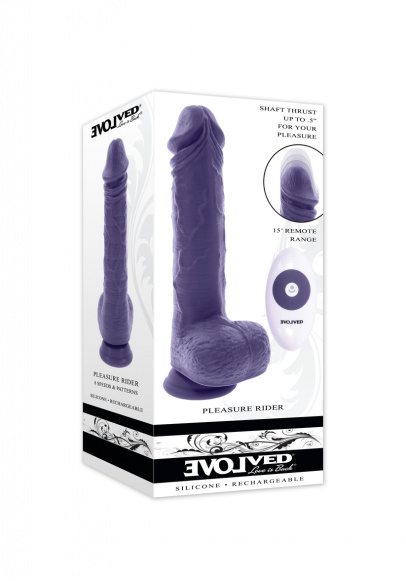 Фаллоимитатор на присоске с вибрацией и поступательными движениями Pleasure Rider