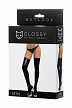 Чулки Glossy LOTIS из материала Wetlook, черный, XL