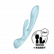 Гибкий вибратор-кролик 2 в 1 Satisfyer Triple Oh, голубой, 24 см (арт. 4018225)