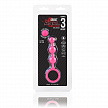 Розовые силиконовые анальные бусины Silicone Anal Beads 3 шарика