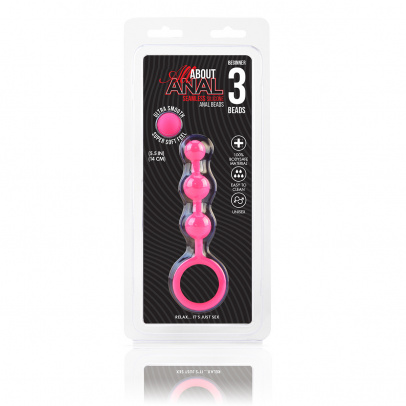 Розовые силиконовые анальные бусины Silicone Anal Beads 3 шарика