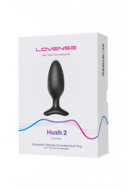 Анальная втулка LOVENSE Hush 2 (M), черная, 13,5 см, Ø 4,4 см (арт. LE-34)