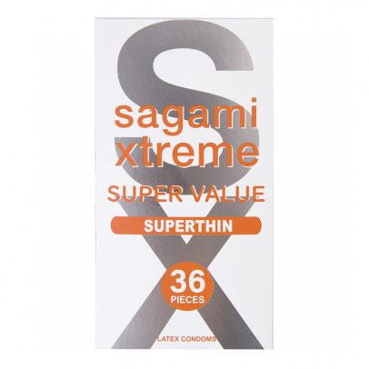 Презервативы Сагами, экстрим (Sagami xtreme), 0.04, латекс, 19 см, 5,2 см, 36 шт. (арт. 151085)