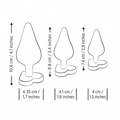 Набор анальных пробок Romp Luster, 3 шт, Ø 2,9 – 4,1 см (арт. RP281SGZ) 