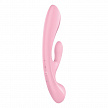 Гибкий вибратор-кролик 2 в 1 Satisfyer Triple Oh, розовый, 24 см (арт. 4018249)