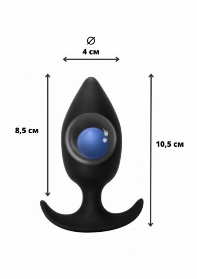 Пробка со смещенным центром тяжести Спайс ит ап Инсэйшибл Блэк (Spice it up Insatiable Black), 10,5 см (арт. 8011-01lola)