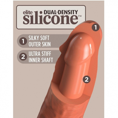 Фаллоимитатор-реалистик King Cock Ellite Dual Density темный, 15 см