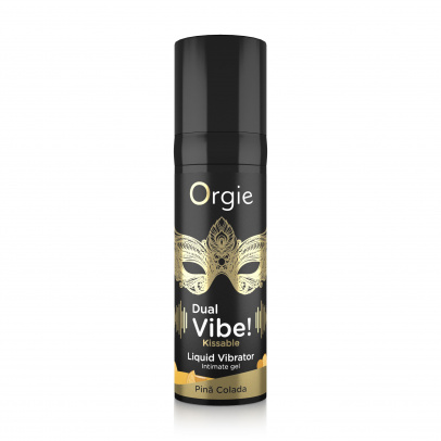 Съедобный гель с вибрацией Orgie DUAL VIBE! со вкусом коктейля PINA COLADA 15мл