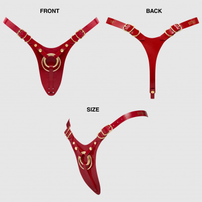 Пояс для страпона Strap-on-me HARNAIS SIMILI FABULOUS, красный