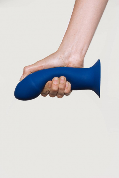 Дилдо на присоске с двойной плотностью Hitsens S01 Blue ADRIEN LASTIC DILDO DUAL DENSITY