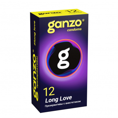 Презервативы Ganzo Long Love, с анестезирующим эффектом, латекс, 18 см, Ø 5,2