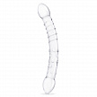 Фаллоимитатор двусторонний прозрачный текстурный 12 in Girthy Double Trouble Glass Dildo