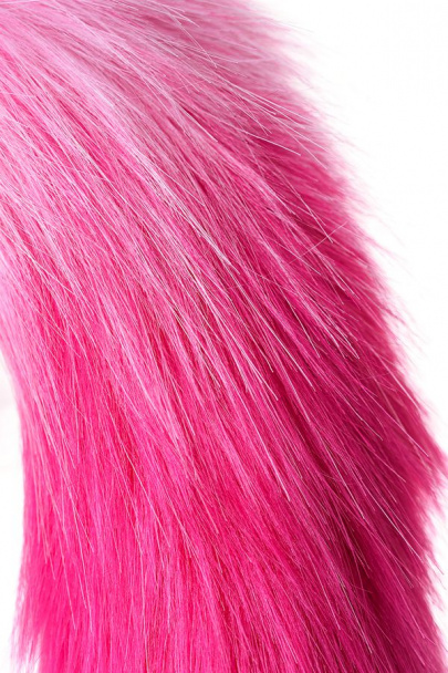 Анальная втулка с бело-розовым хвостом ПОПО Плеже бай Тойфа Эс (POPO Pleasure by Toyfa S), силикон, черная, 45 см, Ø 2,7 см (арт. 731445)