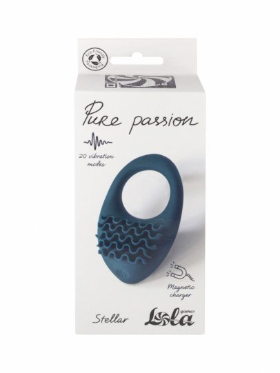 Перезаряжаемое эрекционное виброкольцо Pure Passion Stellar Green, Ø3 см (арт. 1501-03lola)