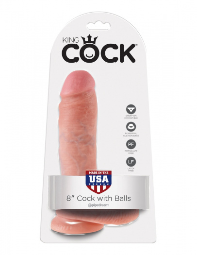 Фаллоимитатор на присоске 8 Cock with Balls